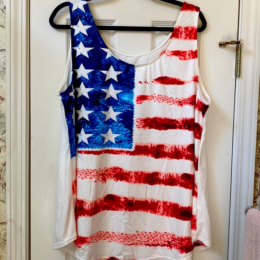 Size 18W Red White and Blue Top